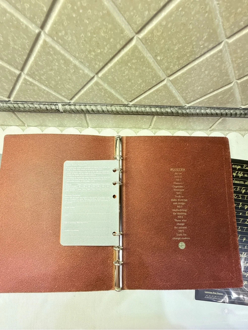 Plotter A5 Liscio Leather 6-ring Binder